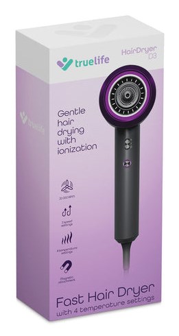 Sušilo za kosu TRUELIFE HairDryer D3 (1800 W, crna boja)-1
