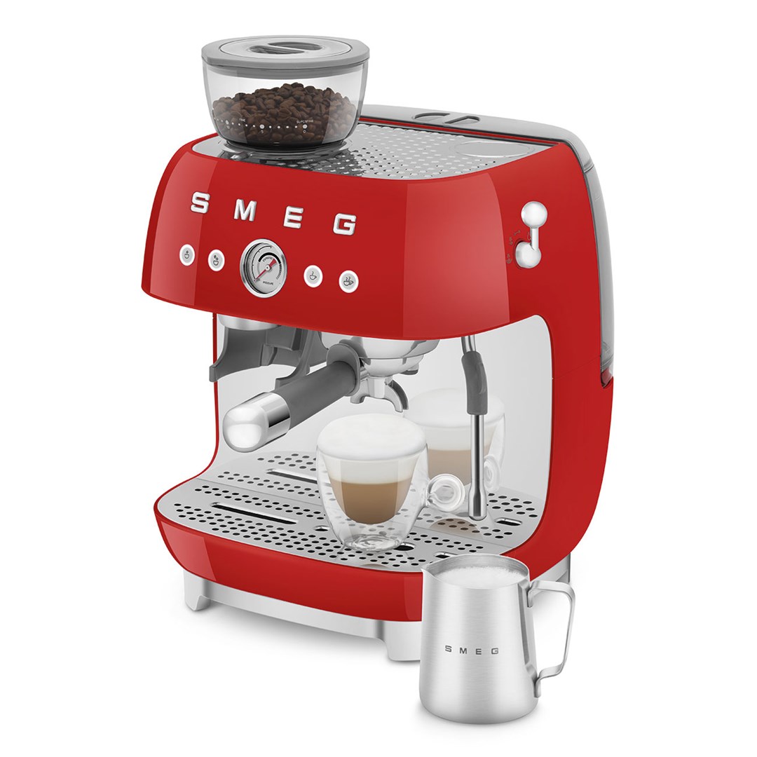 Smeg 50's Style Espresso Coffee Machine EGF03RDEU Red-11