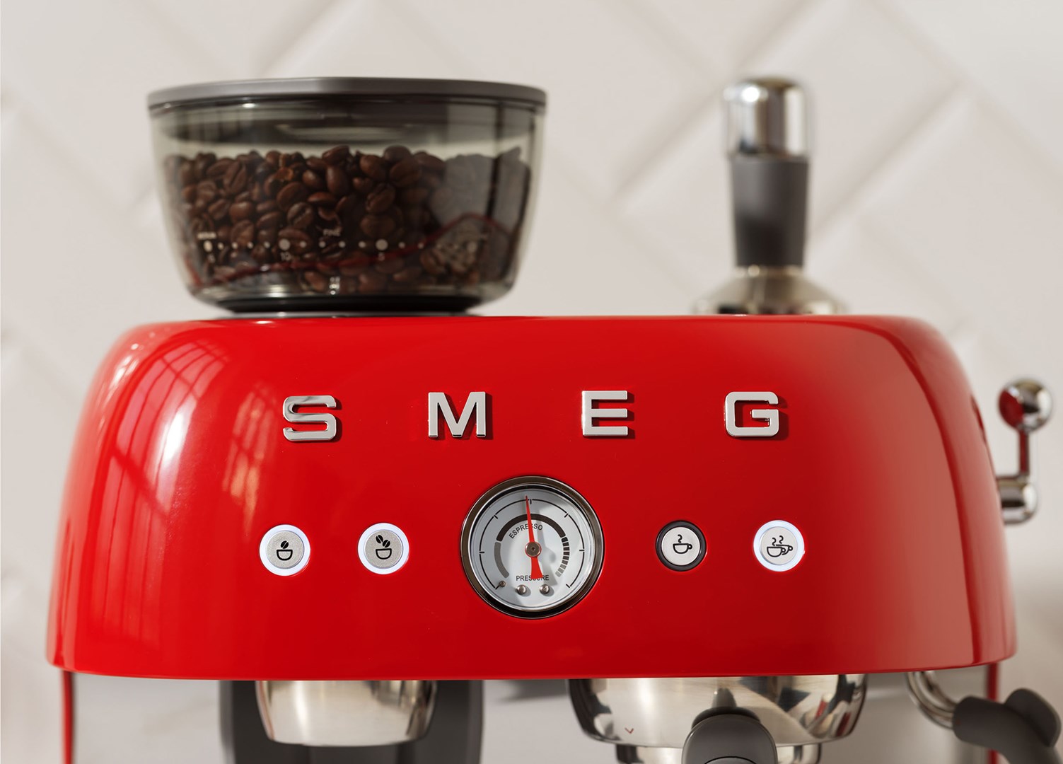 Smeg 50's Style Espresso Coffee Machine EGF03RDEU Red-22