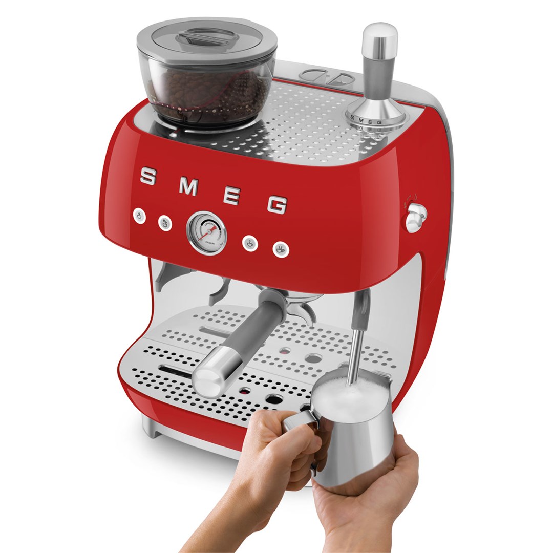 Smeg 50's Style Espresso Coffee Machine EGF03RDEU Red-4