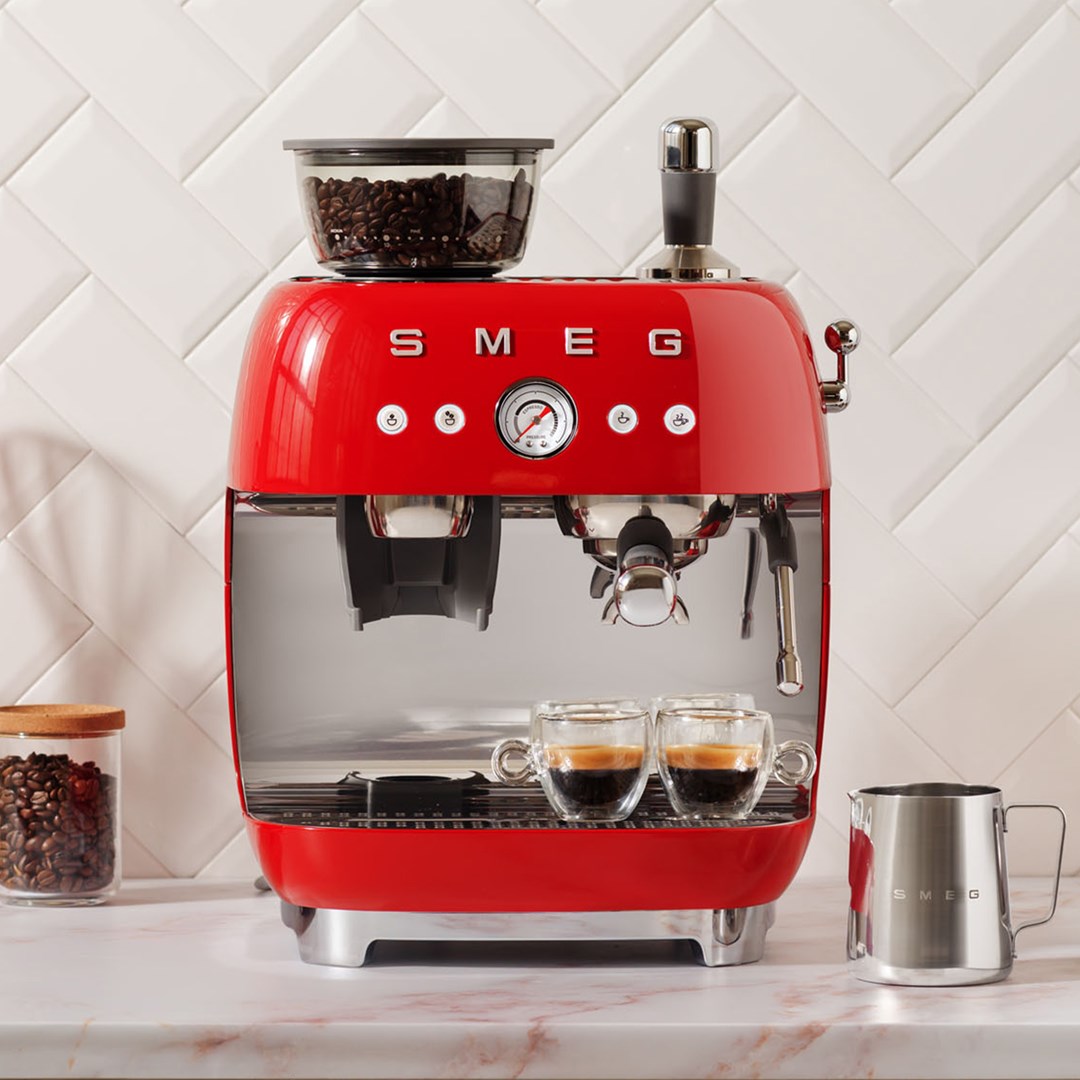 Smeg 50's Style Espresso Coffee Machine EGF03RDEU Red-20