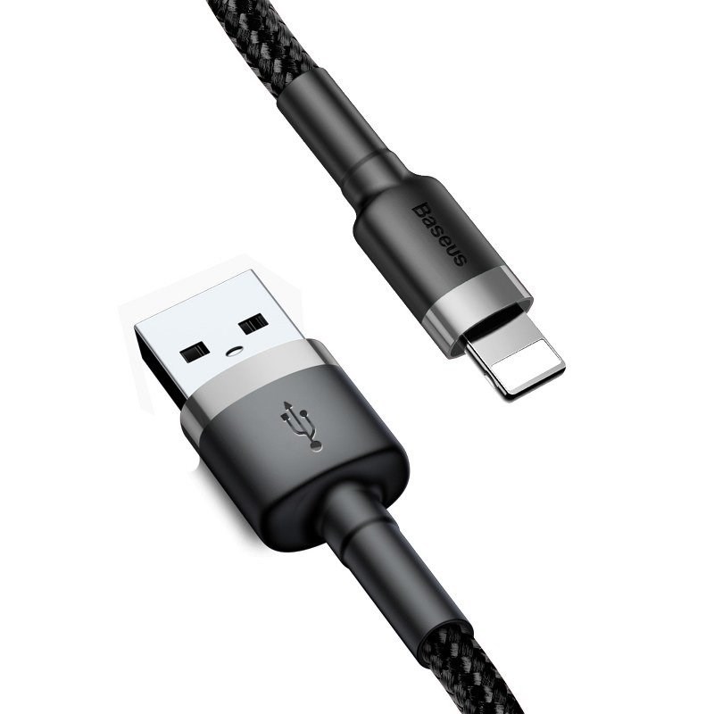 Cable Lightning USB Baseus Cafule 1.5A 2m (gray and black)-1