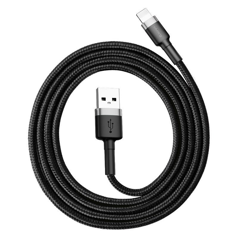 Cable Lightning USB Baseus Cafule 1.5A 2m (gray and black)-2