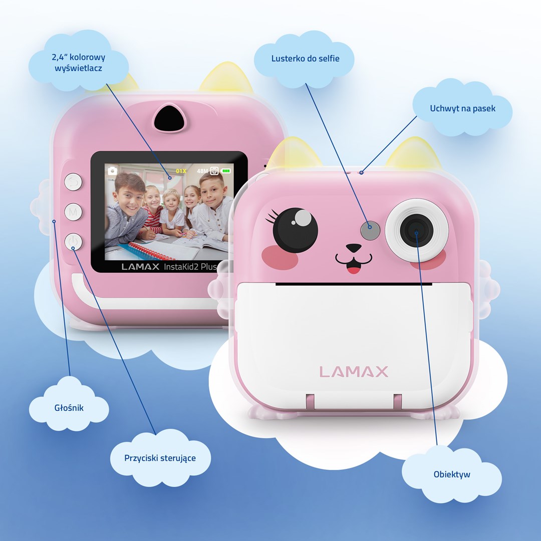 Kids’ camera LAMAX InstaKid2 Plus, pink-4