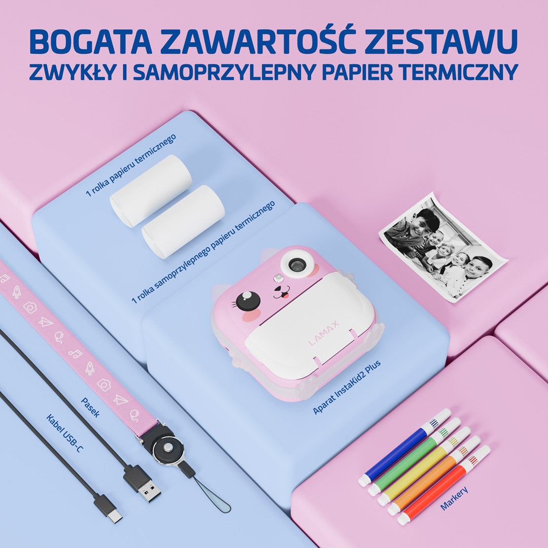 Kids’ camera LAMAX InstaKid2 Plus, pink-11
