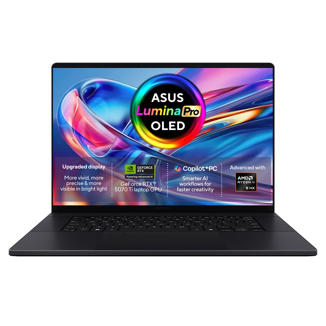 ASUS ProArt P16 H7606WR-SE058X Ryzen AI 9 HX 370 16.0"4K 120Hz 1600nits AR LBL 32GB LPDDR5X SSD1TB  GeForce RTX 5070 Ti 12GB CamFHD 90WHrs W11Pro Aluminum Nano Black-0