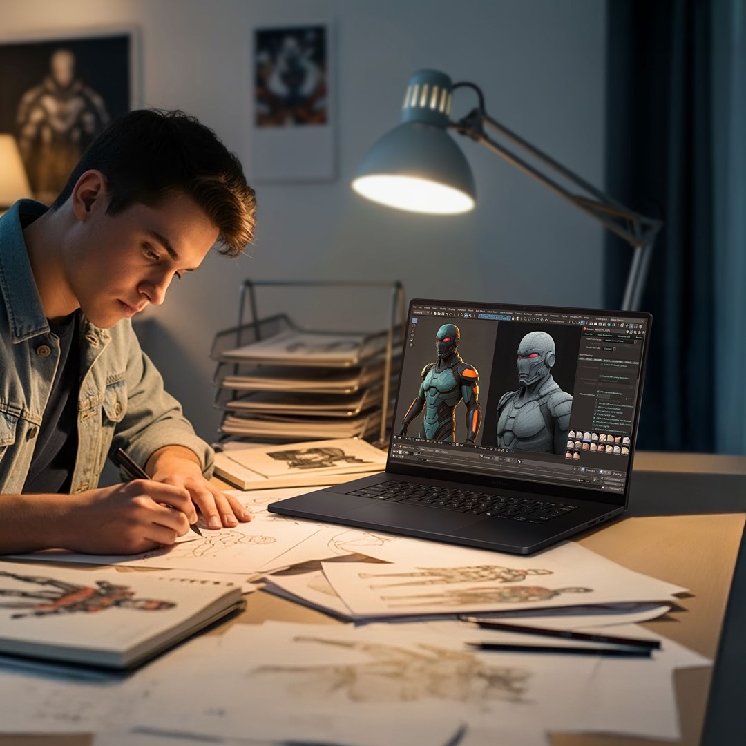 ASUS ProArt P16 H7606WR-SE058X Ryzen AI 9 HX 370 16.0"4K 120Hz 1600nits AR LBL 32GB LPDDR5X SSD1TB  GeForce RTX 5070 Ti 12GB CamFHD 90WHrs W11Pro Aluminum Nano Black-5