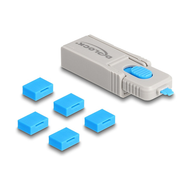 USB Port Blocker Set fÃ¼r USB Typ-A Buchse 5 StÃ¼ck + Verschlusswerkzeug-0