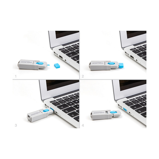USB Port Blocker Set fÃ¼r USB Typ-A Buchse 5 StÃ¼ck + Verschlusswerkzeug-4