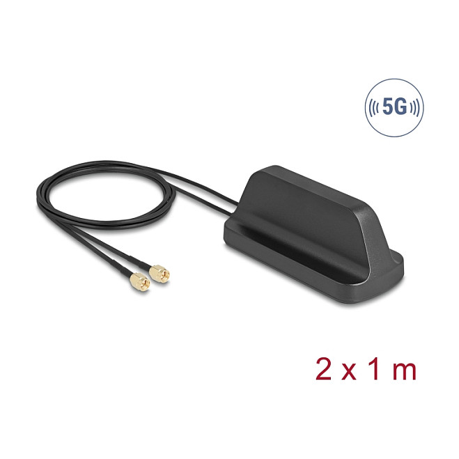 DELOCK 5G LTE GNSS WiFi 6 MIMO Antenne 2 x SMA Stecker 2,1 --0