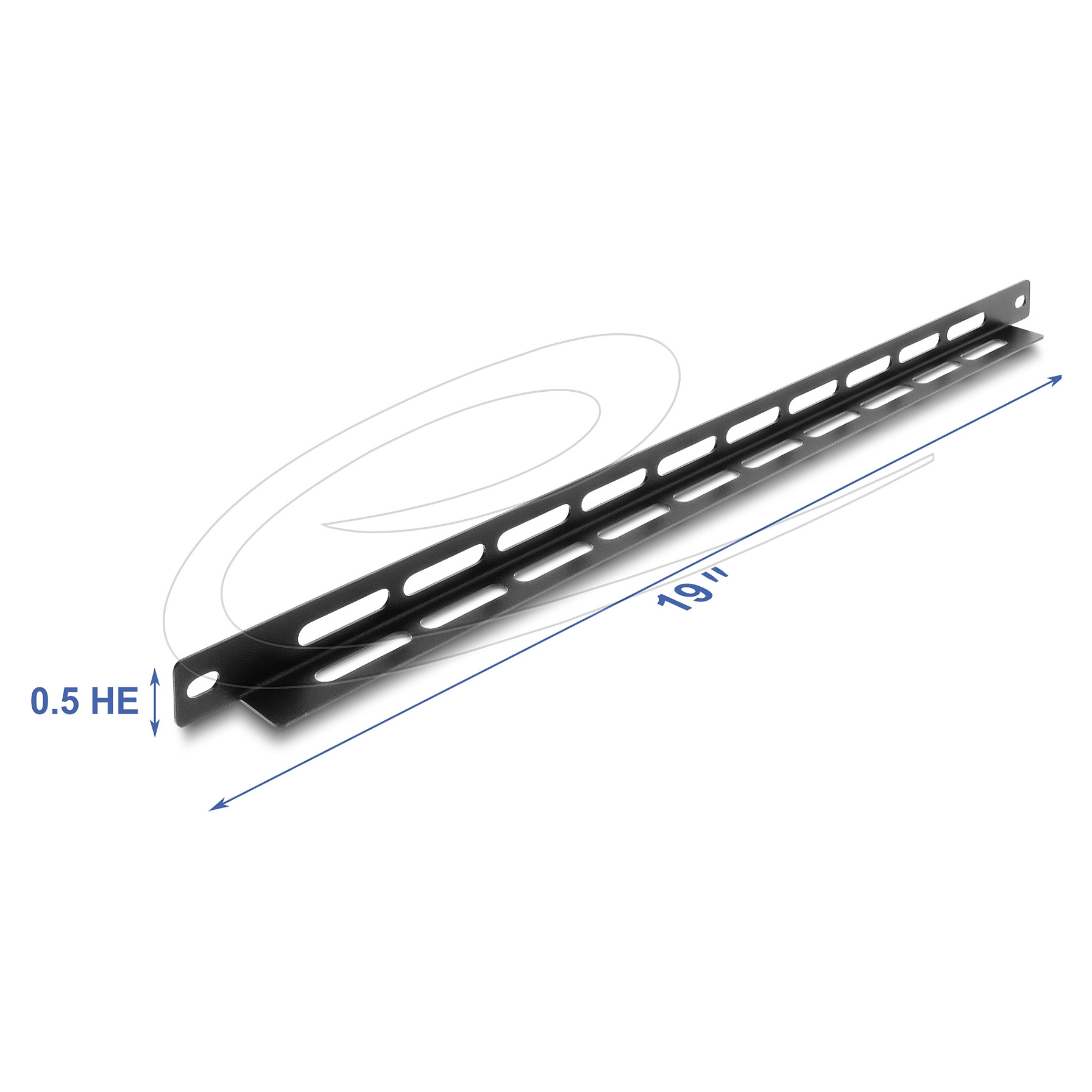 Panel za rack ormar DELOCK 19" 0.5U L-oblik za kabele, crna boja-0