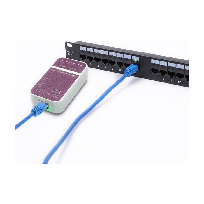 Mrežni patch panel DELOCK 19" 1U, 24 porta Cat.6 s LED indikatorima, crna boja-2