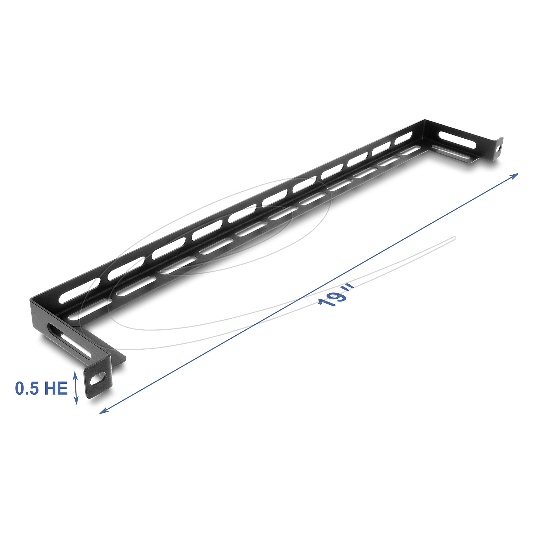 Panel za kabliranje DELOCK 19" 0.5U L-profil 80 mm, crna boja-0