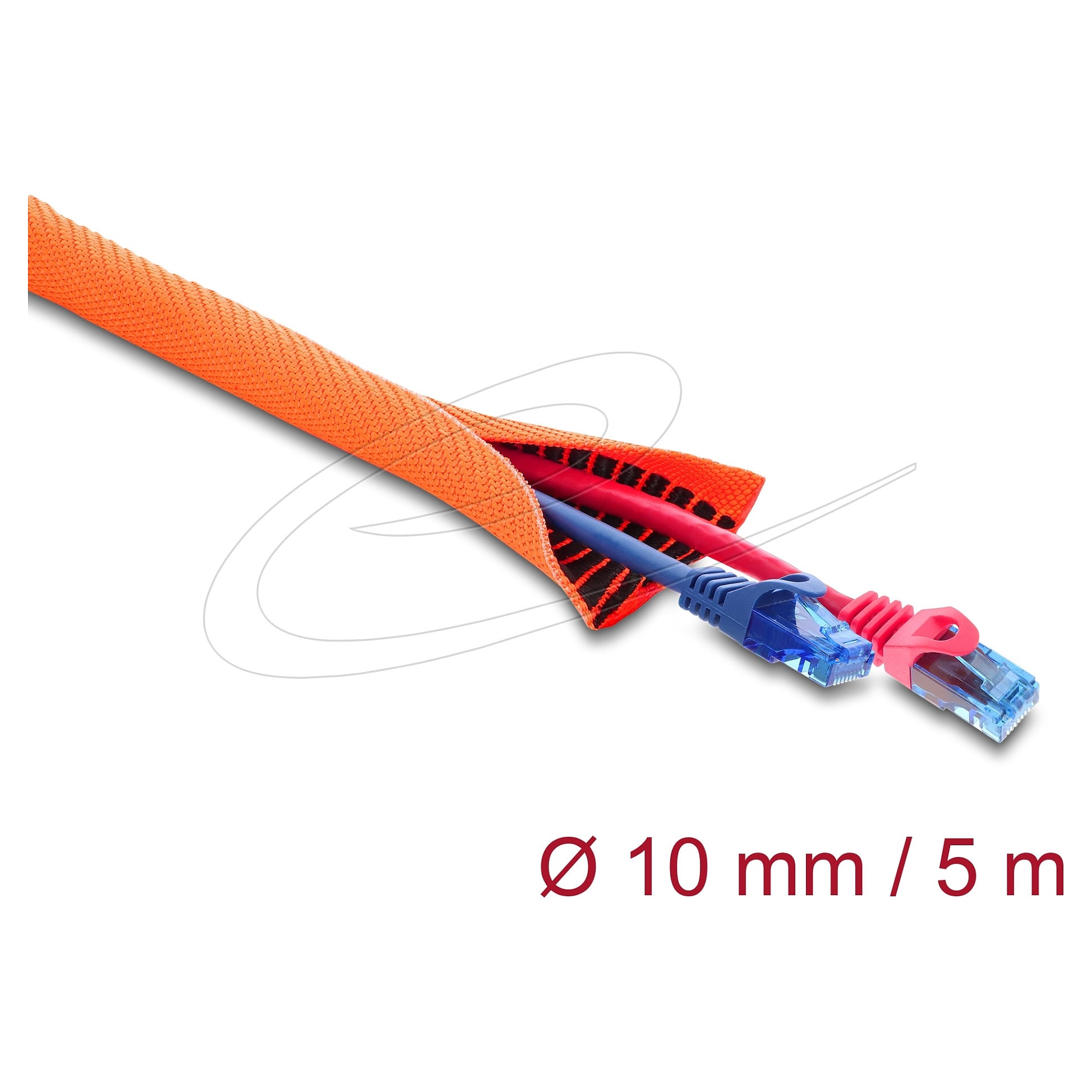 Zaštitni bužir za kabele DELOCK samozatvarajući dvoslojni 5 m x 10 mm narančasta boja-0