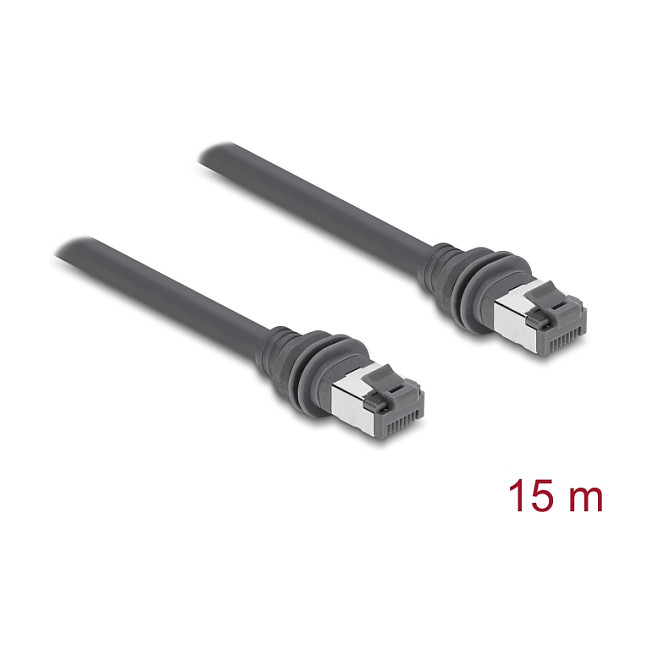 Mrežni kabel DELOCK RJ45 Cat.6 S/FTP za Starlink Gen3, 15m, siva boja-0