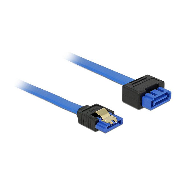 DELOCK Verlngerungskabel SATA 6 Gb/s Buchse gerade > SATA Stecker mit Einrastfunktion gerade 100cm blau