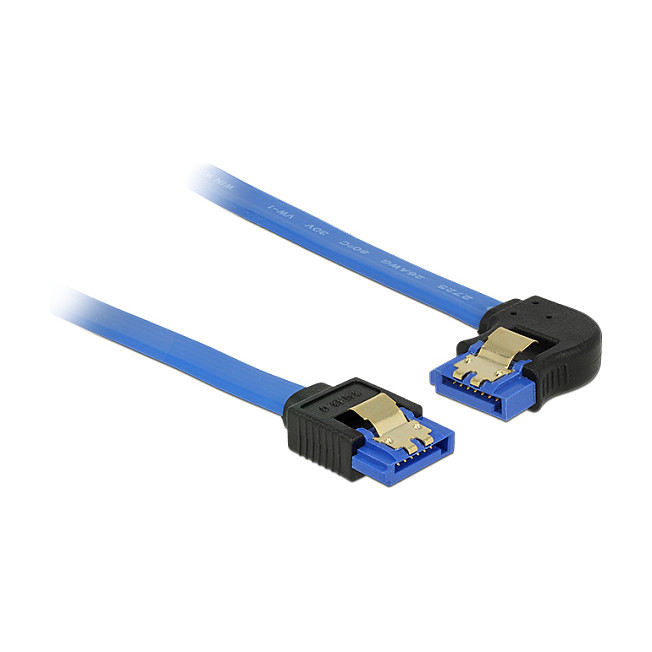 SATA podatkovni kabel DELOCK 6 Gb/s 30 cm (ravni na lijevi kutni), plava boja-0