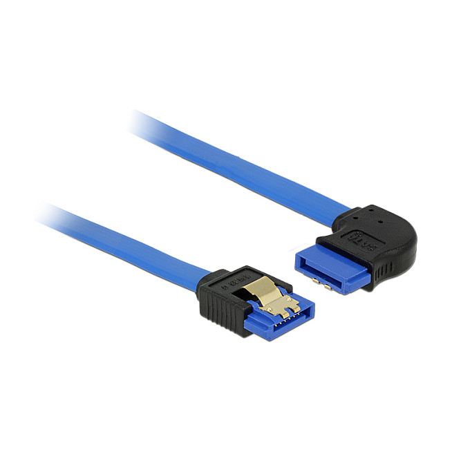 SATA kabel DELOCK 6 Gb/s 50 cm (ravni na kutni konektor) plava boja