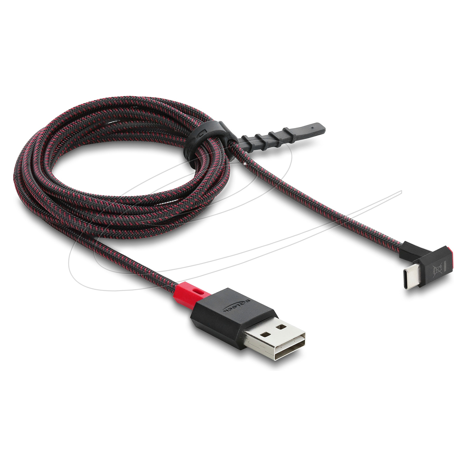 Delock EASY-USB 2.0 Kabel Typ-A Stecker zu USB Type-Câ„¢ Stecker gewinkelt oben / unten 2 m schwarz-1