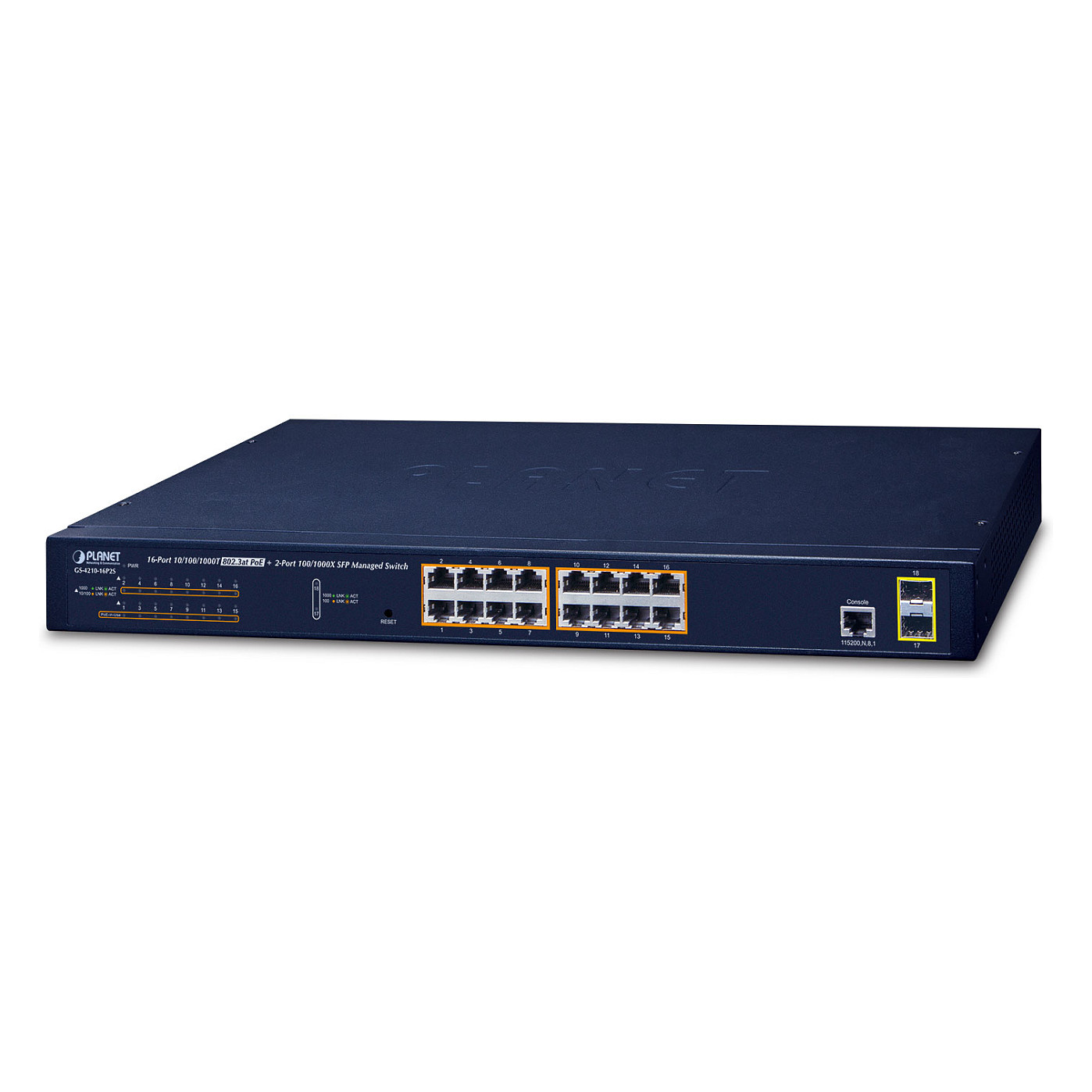 Planet GS-4210-16P2S 16-Port Managed Switch-0