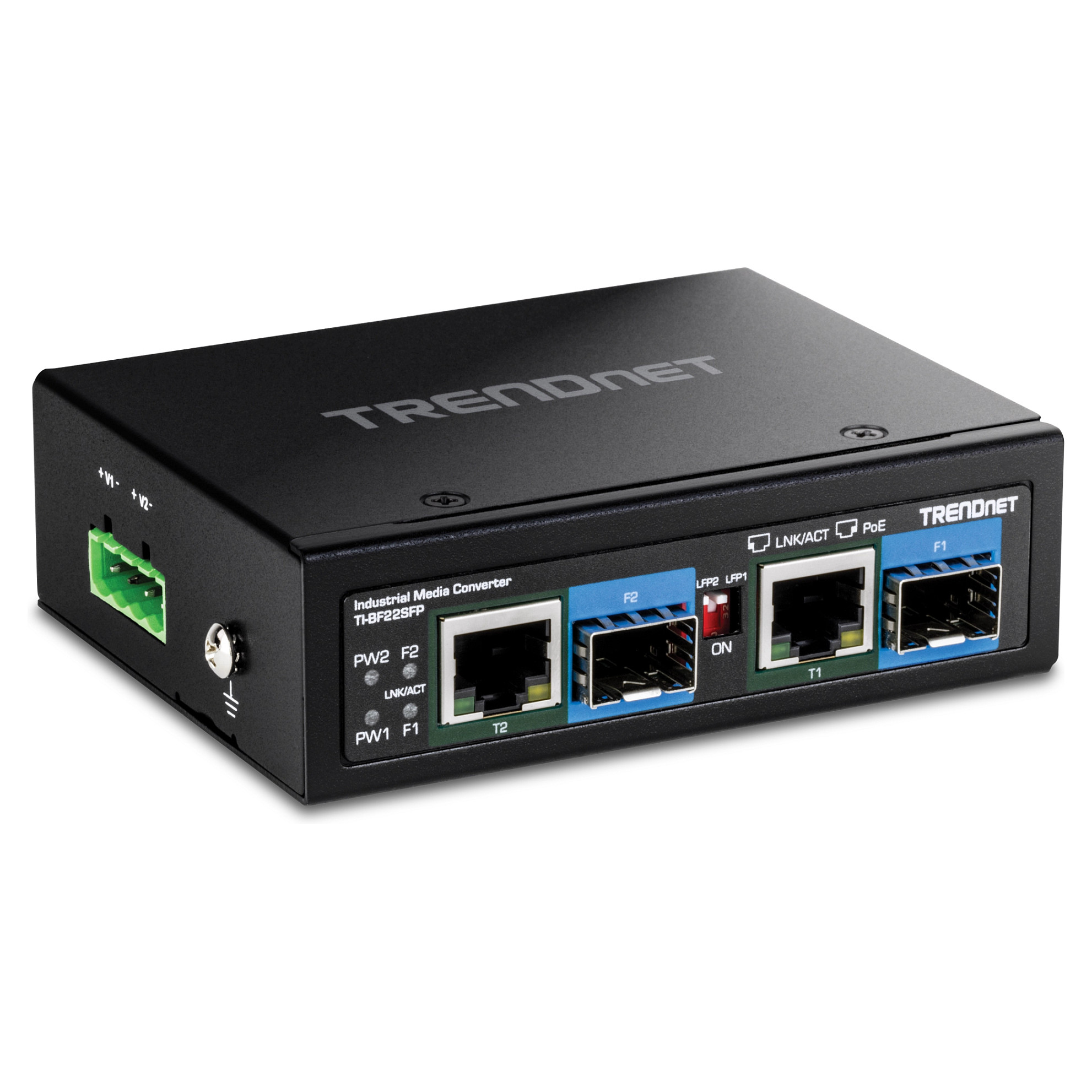 TRENDnet TI-BF22SFP Medien Konverter, 2-Port Industrial SFP zu Gigabit PoE++-1