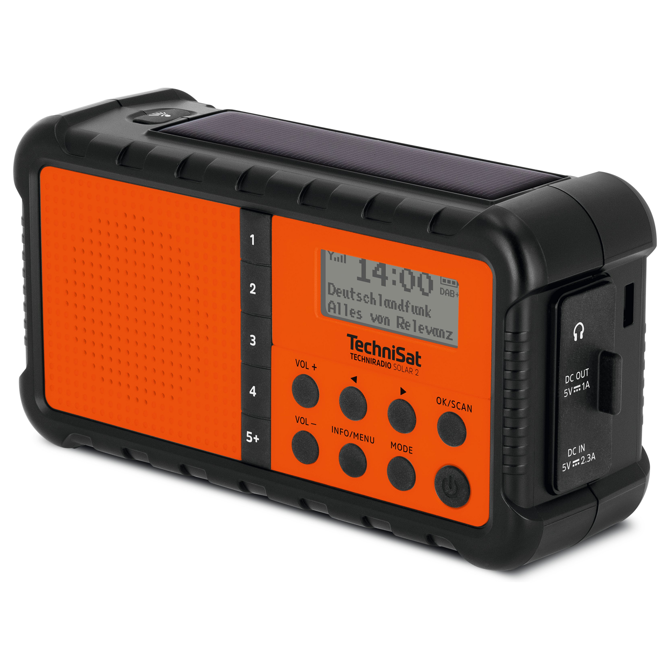 Prijenosni radio TECHNISAT Techniradio Solar 2 (DAB+/FM, solarno punjenje), crno-narančasta boja-4
