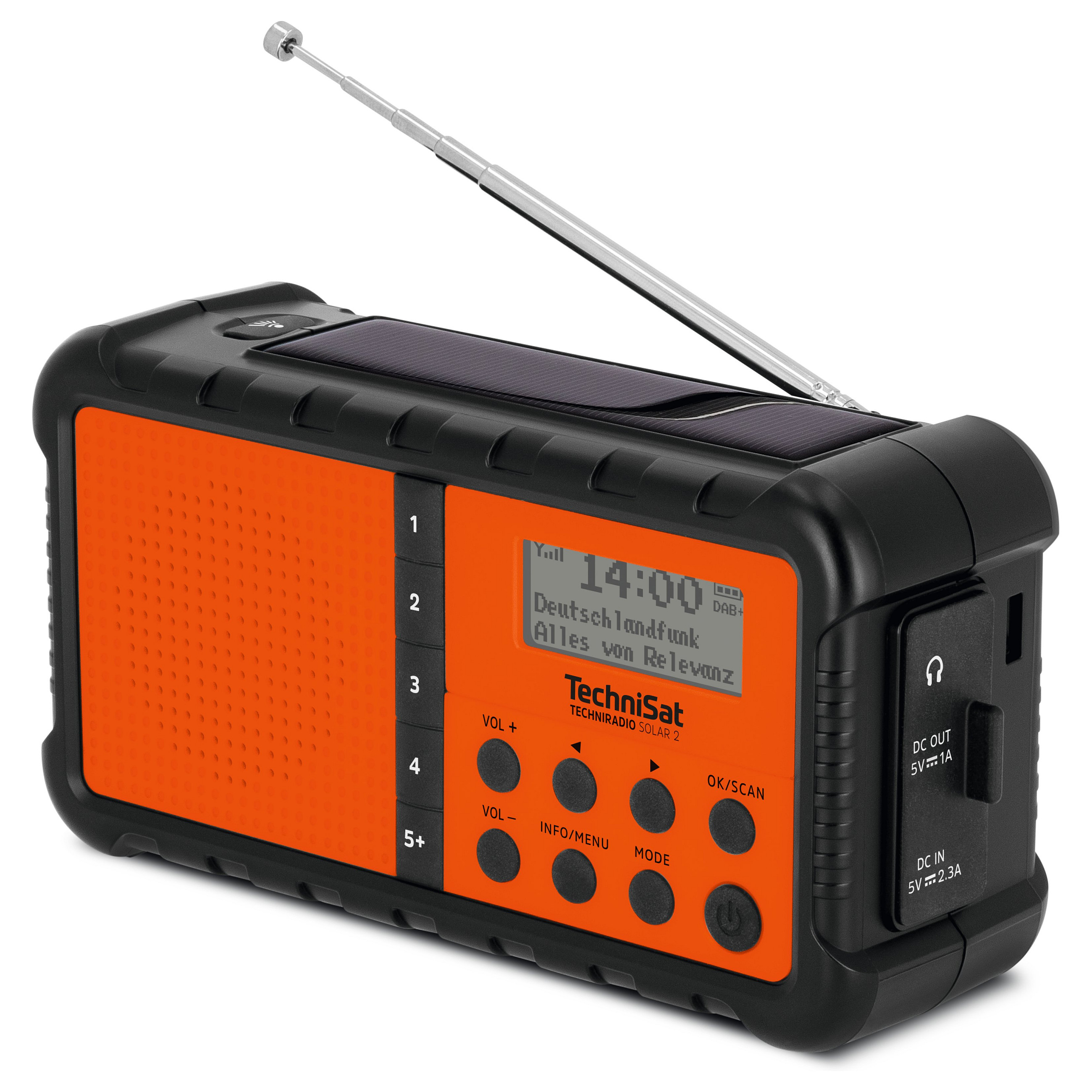 Prijenosni radio TECHNISAT Techniradio Solar 2 (DAB+/FM, solarno punjenje), crno-narančasta boja-5