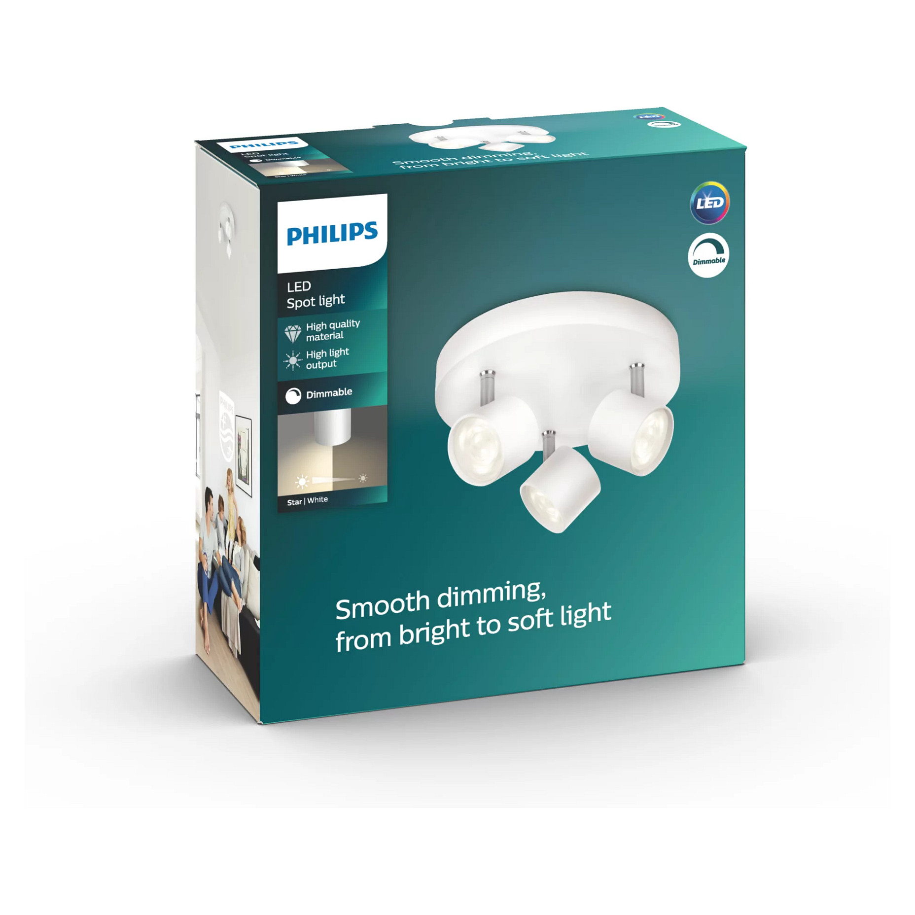 Philips myLiving LED Spot Star 3flg. 1500lm, WeiÃŸ-1