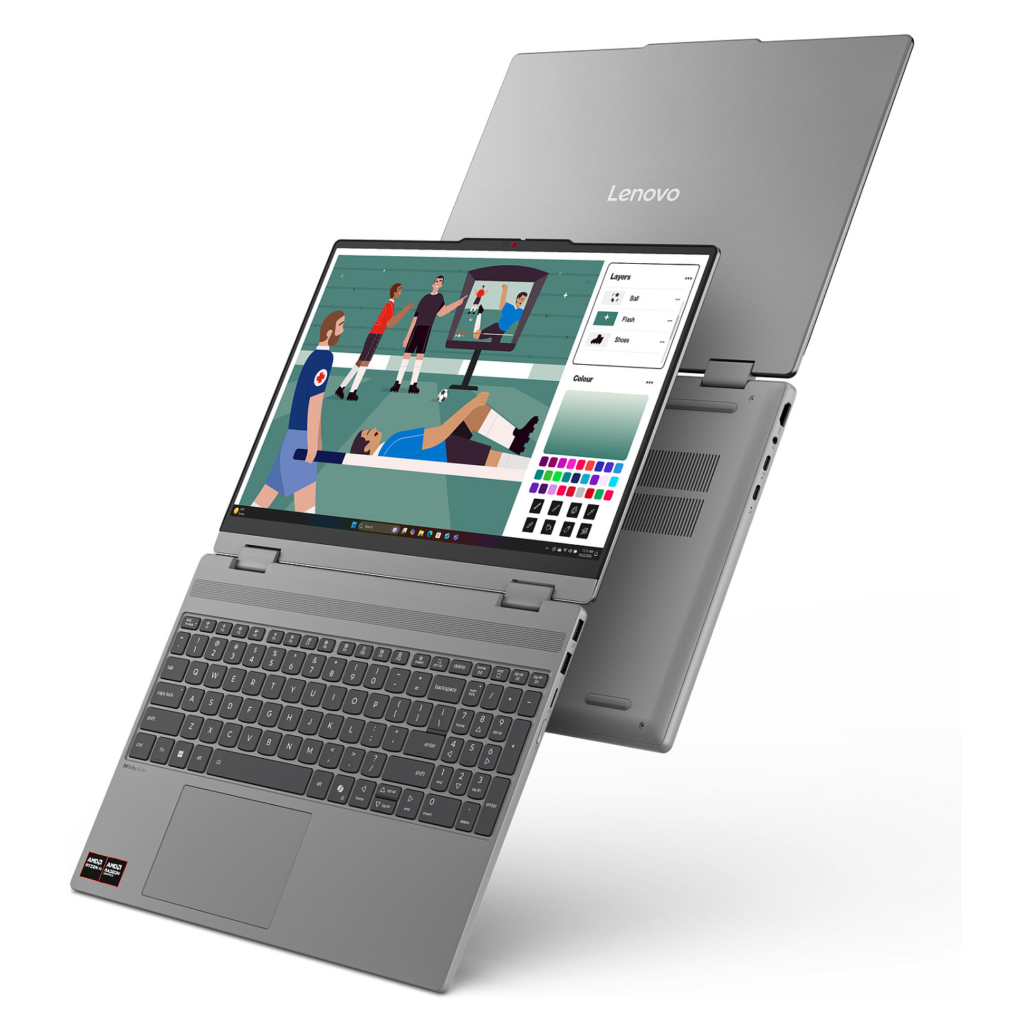 Laptop LENOVO IdeaPad 5 2-in-1 15AGP11 (15.3", IPS, WUXGA, Touch, AMD Ryzen AI 7 445, 16GB, 1TB SSD, AMD Radeon 840M, Windows 11 Home, DE tipkovnica, Luna Grey)-15