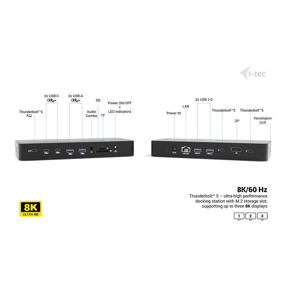 D I-TEC THUNDERBOLT 5 DOCK 3X LCD-3