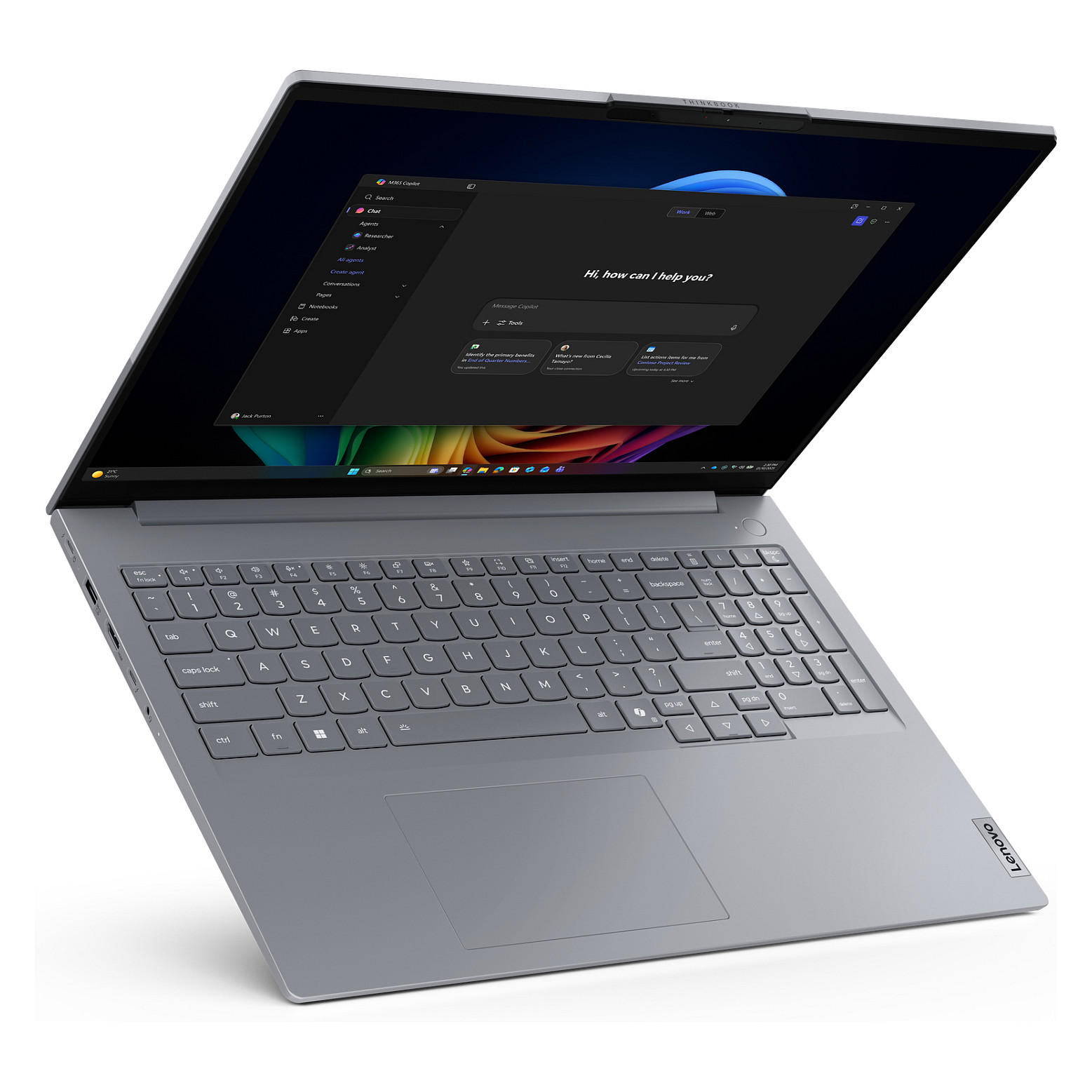 Laptop LENOVO ThinkBook 16 G9 (16", WUXGA, Intel Core Ultra 7 355, 32GB, 512GB SSD, Intel Graphics, Windows 11 Pro, Non-HR tipkovnica, Arctic Grey)-12