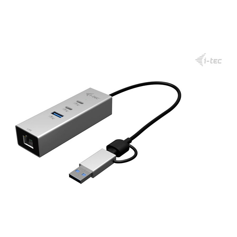 D I-TEC USB-C/USB-A Metal HUB 3 2x USB-C Gen1 1x USB-A Gen1 1x 2,5GLAN-2
