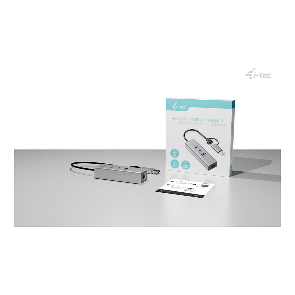 D I-TEC USB-C/USB-A Metal HUB 3 2x USB-C Gen1 1x USB-A Gen1 1x 2,5GLAN-4