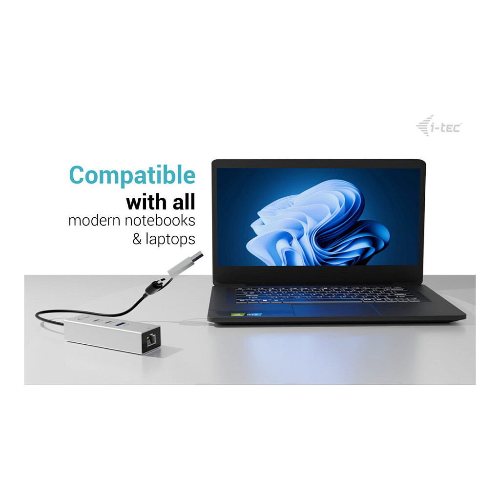 D I-TEC USB-C/USB-A Metal HUB 3 2x USB-C Gen1 1x USB-A Gen1 1x 2,5GLAN-5
