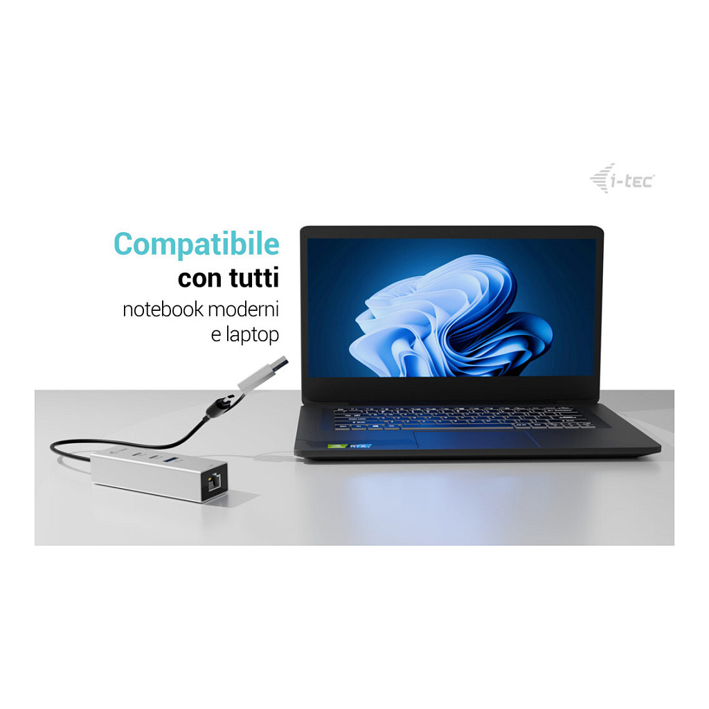 D I-TEC USB-C/USB-A Metal HUB 3 2x USB-C Gen1 1x USB-A Gen1 1x 2,5GLAN-7