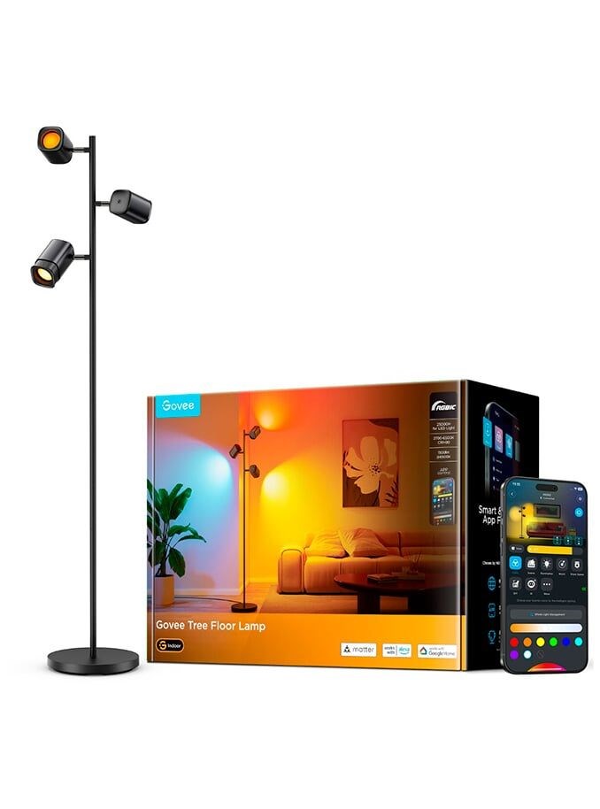 Govee H60B2 Tree Floor Lamp | Floor lamp | RGBWWIC, 1500lm, 2.4GHz Wi-Fi + Bluetooth