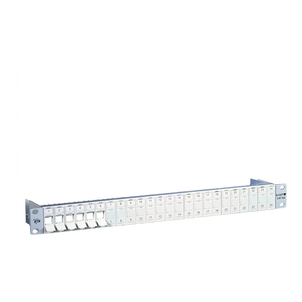 Patch panel METZ CONNECT 19" 1U prazni za 24 modula siva boja (130863-E)-0