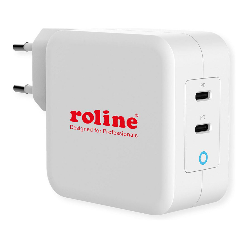USB-C punjač ROLINE GaN 100W (2x USB-C, Power Delivery)-0