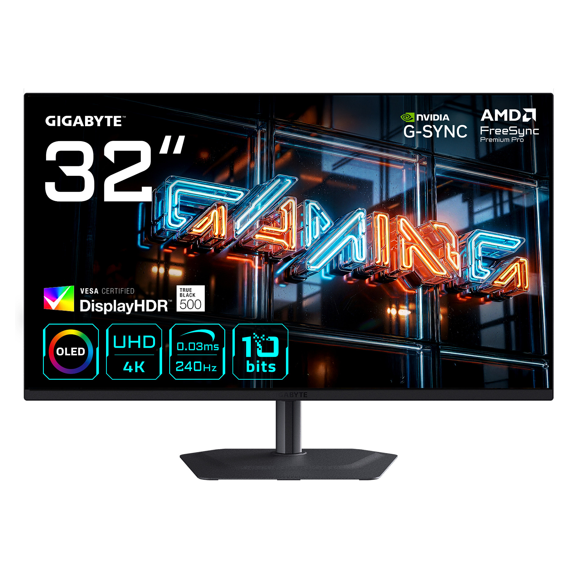Monitor GIGABYTE AORUS FO32U2P 31.5" (QD-OLED, 4K UHD, 240Hz, 0.03ms, FreeSync Premium Pro, USB-C 65W)