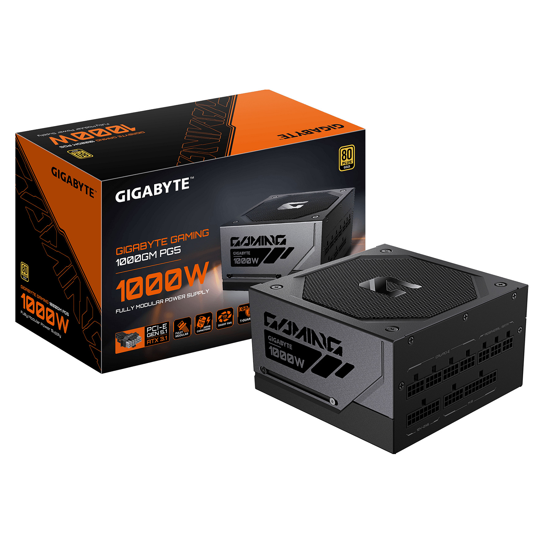 Napajanje GIGABYTE GP-GME1000GM PG5 (1000 W, 80 PLUS Gold, ATX 3.1, potpuno modularno)-6