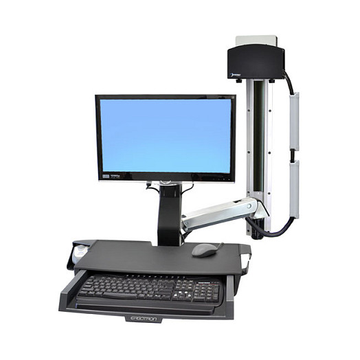 ERGOTRON StyleView Sit-Stand Combo Ablageflaechen-System Wandmontage LCD bis 61cm 24Zoll 14,5kg.mit CPU Halter klein-0