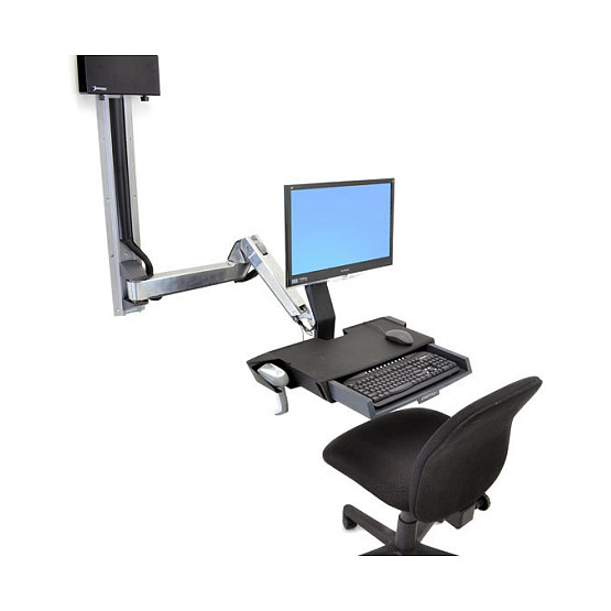 ERGOTRON StyleView Sit-Stand Combo Ablageflaechen-System Wandmontage LCD bis 61cm 24Zoll 14,5kg.mit CPU Halter klein-1
