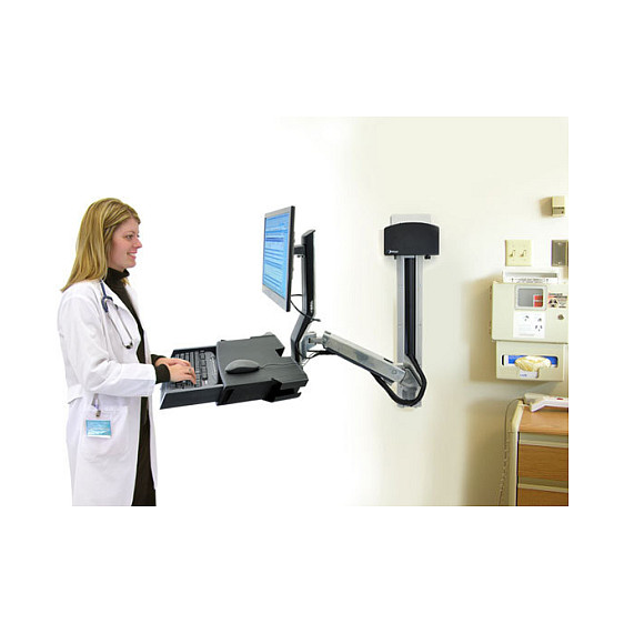 ERGOTRON StyleView Sit-Stand Combo Ablageflaechen-System Wandmontage LCD bis 61cm 24Zoll 14,5kg.mit CPU Halter klein-6