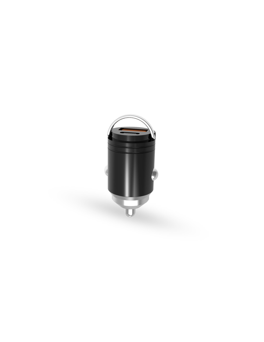 Auto punjač KSIX BCR30GAN (30 W, USB-C PD, USB-A QC 3.0, crna boja)-1