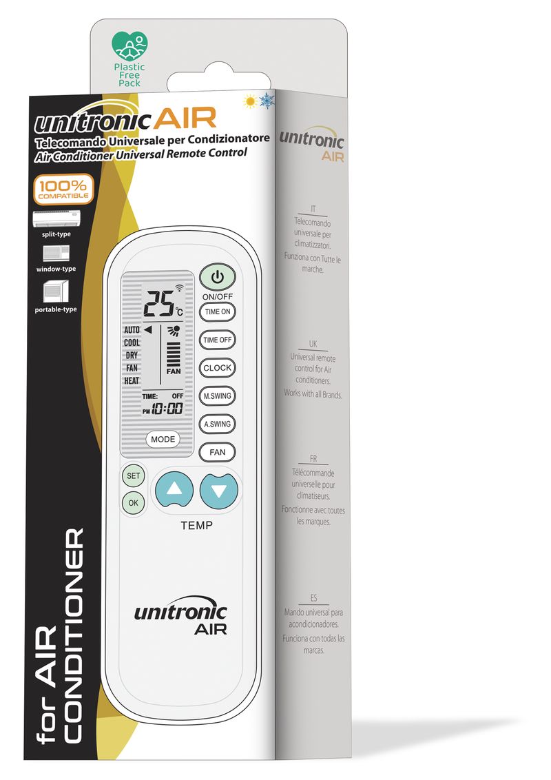 Daljinski upravljač UNITRONIC za klima uređaj, stražnja rasvjeta mali zaslon, 2000 kodova, univerzalni-1