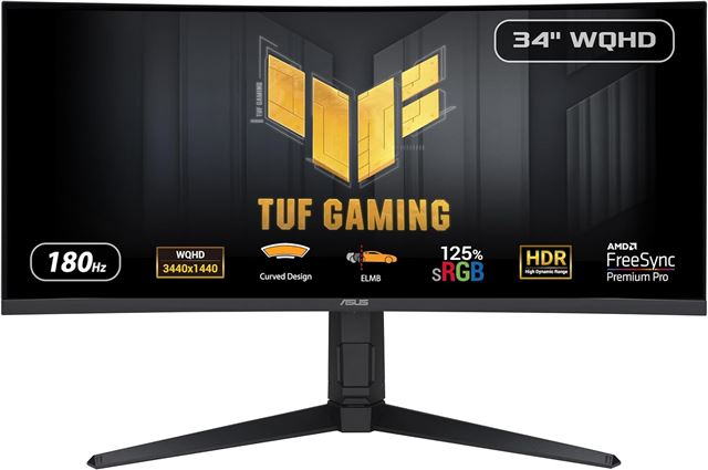 Monitor ASUS TUF Gaming VG34VQL3A 34" (VA, UWQHD, 180Hz, 1ms, FreeSync Premium Pro, zakrivljeni)