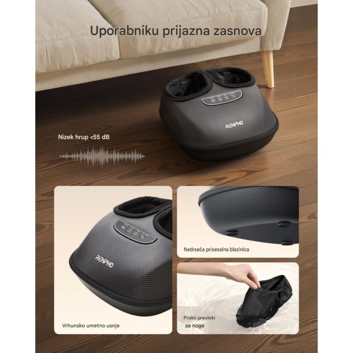 RENPHO Shiatsu masažer za stopala s grijanjem i zračnom kompresijom-5