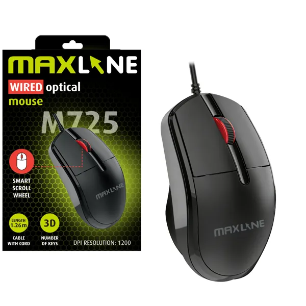 MAXLINE OPTIČKI MIŠ M725 Crni-0