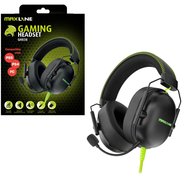 Slušalice MAXLINE GH838 (žične, 3.5mm, USB, mikrofon, za PC/PS4/PS5)-0