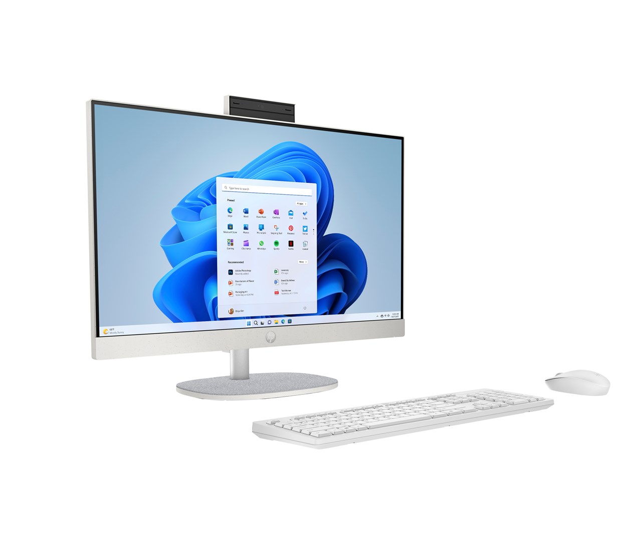 HP 24-cr0334nw AMD Ryzen™ 7 7730U 60.5 cm (23.8") 1920 × 1080 px All-in-One PC 16 GB DDR4-SDRAM 512 GB SSD Free DOS Wi-Fi 6 (802.11ax) White-1